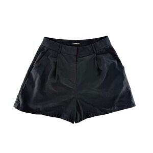 Express‎ Black Midi Super High Rise Shorts Size 4 Women's Career Casual